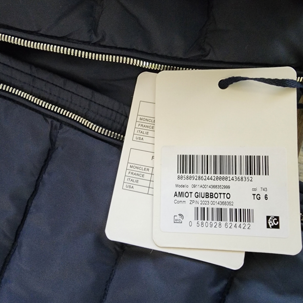 Moncler Mens Jacket Amiot Giubbotto Navy - never worn size TG 6